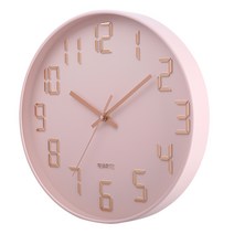 모던 인테리어 무소음 벽시계, 핑크