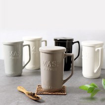 마시 멀티 티 머그컵 홈카페 데일리 심플 커피잔 500ml, 코코아브라운