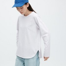 일본 유니클로 소프트 코튼 라운드 헴 T 롱 슬리브 455996
