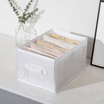 옷 바지 수납 신기 서랍 칸막이 박스 가정용 옷장 레이어드 청바지 박스 의류 분리 봉투, 내장 PP판: 큰 7칸(36*25*20), 흰색