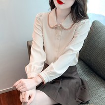 튜울립 카라 블라우스 하늘비즈 A25 V196S236