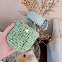 텀블러 가방 뜨기 보틀 커버 코바늘 diy 재료 패키지, 민트