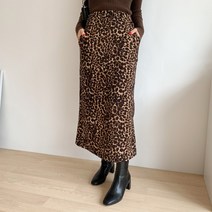스타일대박 밴딩 일자 호피 롱 스커트