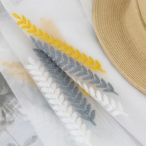 북유럽 린넨 접합 스트라이프 노란색 암막 커튼 거실 침실 창 Cortinas Rideaux