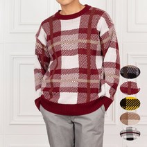 [남자의품격] 루즈핏 빅체크 쟈카드 크루넥 니트 5color 2size