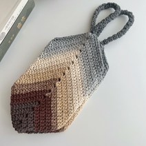 코바늘 스퀘어백 가방뜨기 diy 패키지 토트백, free, 그레이 브라운  diy 재료 패키지