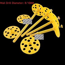 토우앙카 50 개몫 플라스틱 벽돌 패스너 플랜지 확장 앵커 나사 외부 벽면 열 절연 층 고정, 8mm, 100mm