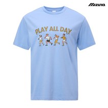 [당일발송] 미즈노 GRAPHIC T-SHIRTS 스카이 블루 면 폴리 혼방 반팔 티셔츠