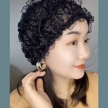 모자가발 여름 얇은 섹션 레이스 패션 뷰티 커버 흰 머리 어머니 공작 편리 홈, 블랙 더블 레이어 뷰티 모자 - 원 사이즈