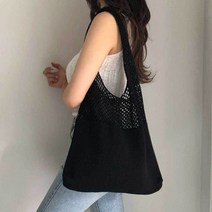 여자 숄더백 그물 에코백 캐주얼 여름 나들이 패션