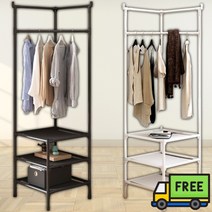 모던 인테리어 코너행거, 2단, 블랙