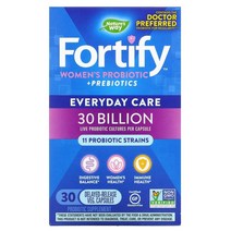 네이처스 웨이 Fortify 우먼스 프로바이오틱스 ＋ 프리바이오틱스 매일 케어 300억 30 캡슐, One Color, One Size