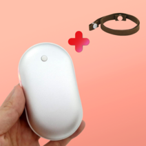 생활더함 충전식 전기 손난로 보조배터리 휴대용 USB 핫팩 (사은품 마스크 스트랩 랜덤 발송), 은색