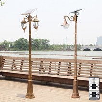 들랑달랑 2.5m 태양광 정원등 가로등설치 전기 열주 육각 수목투사등(리모콘 포함)A형, J.2.2m 브론즈 듀얼 브론즈