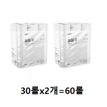 강블리라이프 블링 휴 3겹 재생펄프 롤화장지 30m, 4팩, 60롤