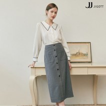 JJ지고트 패치 포켓 버튼 잔체크 스커트 GM8P0SK80