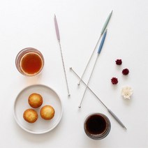 엣지 실버 스텐 음료 칵테일 스틱 머들러 상담실 티소품 홈파티 홈바도구, 1개, 다크블루