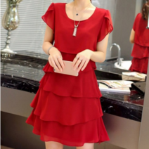 여성 쉬폰원피스 루즈핏 미니 빅사이즈 여름 반팔