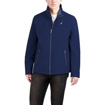 Nautica 남성용 경량 윈드브레이커 스트레치 운동용 아웃도어 풀 지퍼 봄버 골프 재킷 블랙.