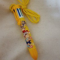 짱구는못말려 다색목걸이 볼펜, 1개, 노랑색