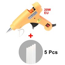 전기파이프20W 미니 산업용 핫 멜트 글루 건 7mm 스틱 포함 열 온도 전기 수리 DIY 공예용, 04 Yellow Glue Gun Set_01 EU