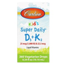 Carlson 어린이용 Super Daily D3+K2 25mcg(1000IU) + 22.5mcg 10.16ml(0.34fl oz)