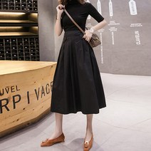 다이뻐 DAIBBU 리틀깽스 자체제작 국산 우아한 린넨 코튼면 a라인 하프밴딩 핀턱 주름 와이드팬츠 치마바지 데일리 통바지
