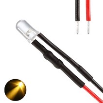 발광다이오드 LED 라운드 와이어 12v 3파이 10개, (12V_3파이_와이어_라운드)노랑