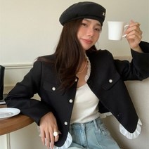 느슨한 캐주얼 올 매치 긴 소매 짧은 가을여성자켓