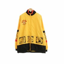 코오롱스포츠 옐로우 무지 폴리 올드스쿨점퍼 남자 8869