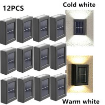 1~16pcs Smart Solar Lamp Outdoor LED Lights IP65Waterproof Garden Decor for Balcony yard Street Wall, 12PCS 2LED_Warm white