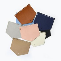 니뜨 인조가죽미니 파우치캡 재단원단 뜨개실무료도안증정 니뜨가방부자재 뜨개부자재 포켓 파우치캡 가방뚜껑 가방덮개 덮개장식, 아이보리, 라운드