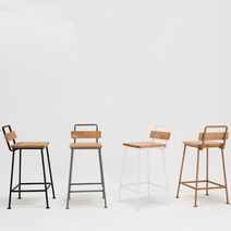 다리긴 의자 홈바 원목, 화이트