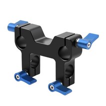 15mm 로드 클램프 1/4 3/8 치즈 마운트 SLR 카메라 숄더 리그 포커스 레일 블록 스위치 플레이트 삼각대베, 13 15mm Clamp D-Blue