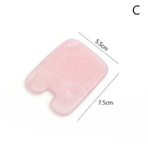 괄사마사지 도구 경락 구아샤 천연 로즈 쿼츠 옥 구아 샤 스톤 보드 마사지 스크레이퍼 플레이트 페이스 도, 03 Pink Concave