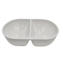 국산 컬러 짬짜면기 칼라 짬짜면 나눔 2칸 그릇 면기 멜라민, 크림