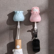 1+1 고양이 벽걸이 벽고정 고리 현관 마스크 차키 걸이 다용도 도어 후크, 화이트/베이지