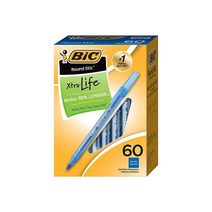 BIC 라운드 Stic Xtra 라이프 공 펜 미디움 포인트 1.0 mm 블루 60-Count