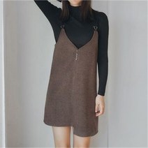오노마 오노마 ONM 캐주얼 헤링본패턴 어깨끈 원피스 (7907502)