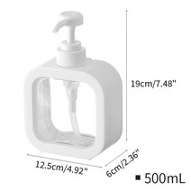 자동손세정기 손세정제 핸드워시 디스펜서 명확한 거품 비누 300500ml 거품 손 비누 접시 액체 용기 플라스틱 펌프 병 주방 욕실, 500ml