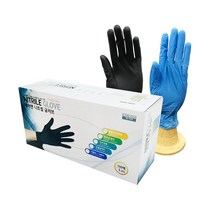 케어맨 니트릴 글러브 장갑 100 PCS 검정 파랑 코젠더스 고무장갑 라텍스 실험 식당, 파랑 L, 파랑 L