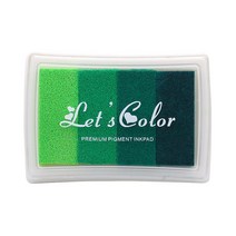 4색 그라데이션 스탬프 도장 잉크 패드, 02. 4색 (그린)