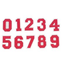 열접착 의류 패치 숫자 넘버 핑크레드 10개 1세트