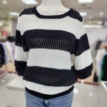 미센스 DP01 스트라이프반팔니트 Mb24knmd04z