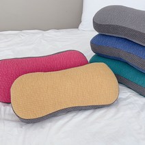 순면 피그먼트워싱 메모리폼 땅콩베개 및 커버, 메모리폼set_핑크