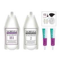 노른자 볼륨매직약 파마약 일반모 H400 1제400g 2제400g + 헤어앰플 퍼플 13ml 2개 + 파마도구 9종 세트