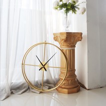 똑소녀 북유럽스타일 엔틱 인테리어 무소음 벽시계, 메탈모던[골드]_골드+블랙바늘