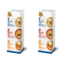 제이온 바로먹는 간편국수 바지락 2p + 얼큰 2p + 비빔 2p 세트 746g, 3세트