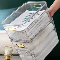아크릴 다용도 투명 수납 바구니 화장품 책 문구용품 정리 보관 손잡이 바스켓, 중형, 그린