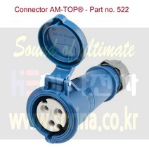 MENNEKES 메네키스 리셉터클 산업용 전원 파워 플러그 벽 장착형 노출 콘센트 TYP 522 IP44 230V 32A 3P 6h, 1개